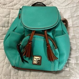 Dooney and Bourke teal mini backpack purse